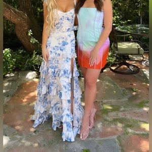 V Chapman Lisianthus Dress Provençal Blue